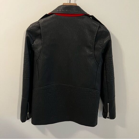BCBGeneration Long Faux Leather Asymmetrical Zip Moto Jacket | Size S - Picture 9 of 11